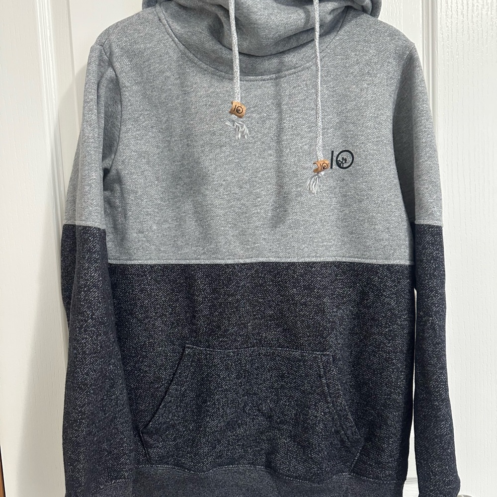 Gray and Black Unisex 10 Tree Hoodie